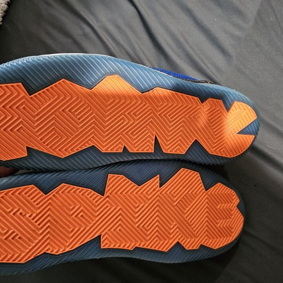 Blue and orange Spike Lee Jordans
